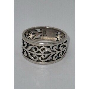 James Avery Retired Open Adorned Band Sterling Silver Ring Size 5 – 3.8g
